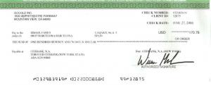 Mi primer cheque de Google AdSense